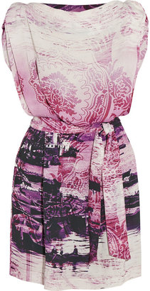 Vivienne Westwood Card draped printed crepe dress