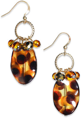 Style&Co. Gold-Tone Tortoise Multi-Bead Drop Earrings