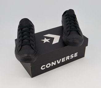 Converse Low Leather Trainers Black Mono Leather