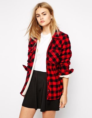 Only Checked Shirt With Fleece Lining