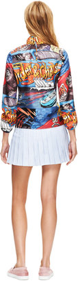 J.W.Anderson Printed Ruched Neck Top