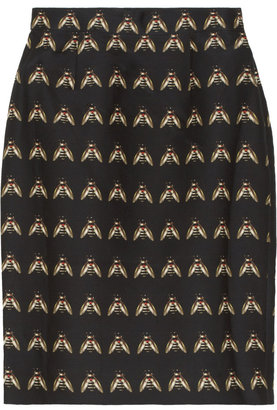 Mother of Pearl Ursula insect-print cotton-blend skirt