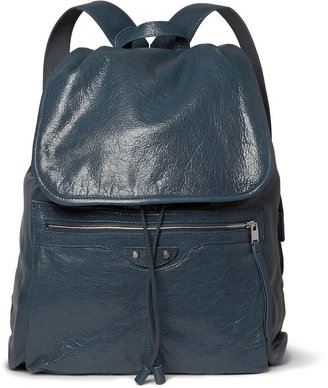 Balenciaga Creased-Leather Backpack