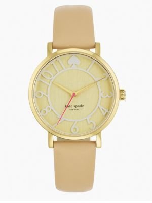 Kate Spade Cutout Dial Leather Strap Watch