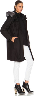 Helmut Lang Fur Lined Cotton-Blend Trench Coat
