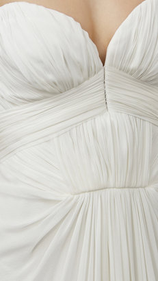J. Mendel Strapless Pleated Gown