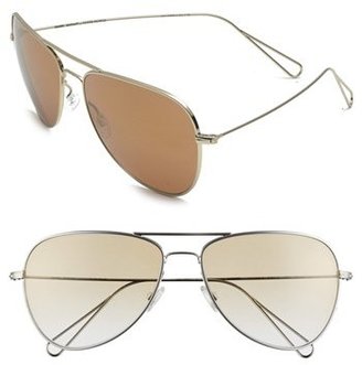 Oliver Peoples Women's Isabel Marant Par 'Matt' 60Mm Aviator Sunglasses - Matte Silver/ Honey Gradient