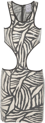 Herve Leger Cutout sequined bandage dress
