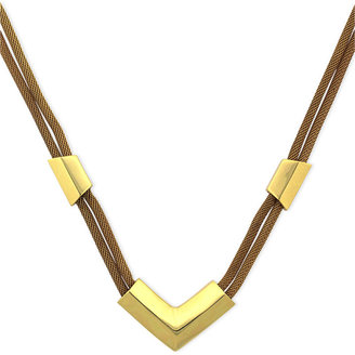 Vince Camuto Necklace, Gold-Tone Mesh Double-Strand Collar Necklace