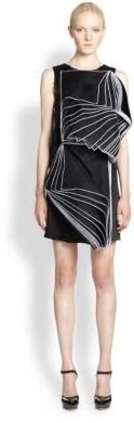 Christopher Kane Double-Square Layered Organza Dress