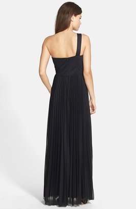 Xscape Evenings Embellished One-Shoulder Gown