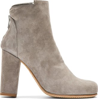 Officine Creative Grey Suede Zippered Ankle Boots