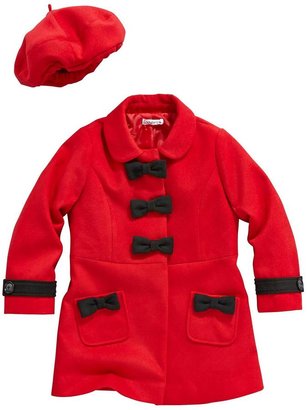 Ladybird Girls Appliqué Bow Coat And Beret Set