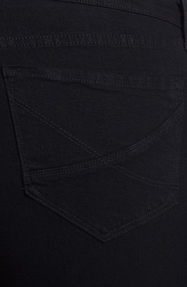 NYDJ 'Hayden' Embroidered Pocket Stretch Straight Leg Jeans (Black) (Plus Size)