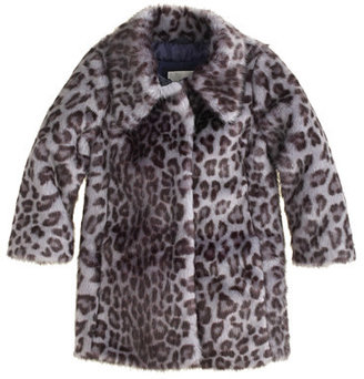 J.Crew Girls' furry leopard coat