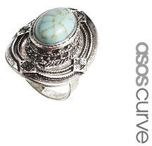 ASOS Curve CURVE Festival Stone Ring - Turquoise