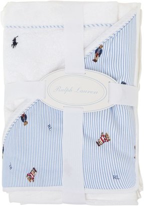 Polo Ralph Lauren Babys hooded towel and mit set