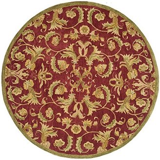 Safavieh Anatolia Collection AN527A Handmade Traditional Oriental Burgundy and Sage Wool Round Area Rug (8' Diameter)
