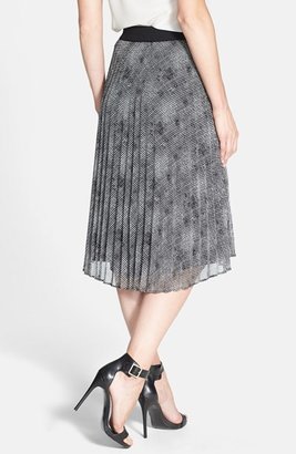 Halogen Print High/Low Pleat Skirt