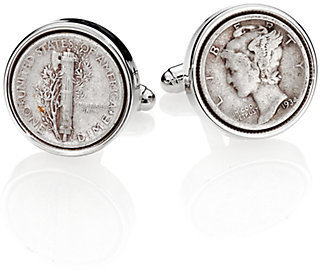 David Donahue Sterling Silver Dime Cuff Links