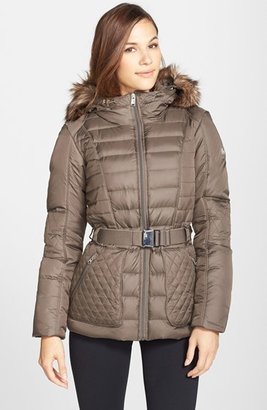 The North Face 'Parkina' Hooded Down Jacket with Faux Fur Trim