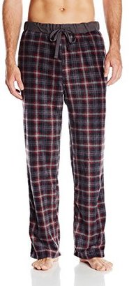 Intimo Men's Charcoal Plaid Microfleece Pajama Pant