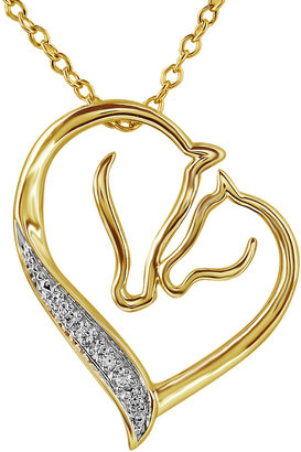 JCPenney FINE JEWELRY ASPCA Tender Voices Diamond-Accent Mom & Baby Horse Pendant Necklace