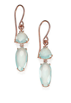 Suzanne Kalan Blue Chalcedony & 14K Rose Gold Double-Drop Earrings
