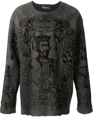 Dolce & Gabbana medieval king printed top