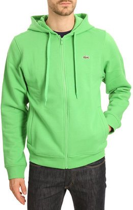 Lacoste Dark Fluorescent Green Zipped Hooded Sweater