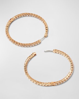 Roberto Coin 38mm Rose Gold Diamond Hoop Earrings, 2.46ct