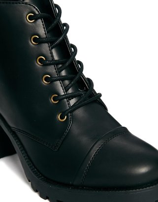 London Rebel Lace Up Heeled Boots