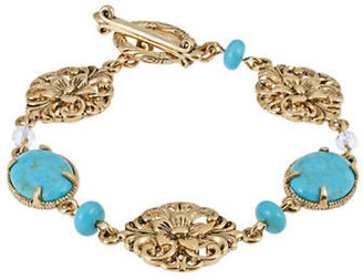 Lauren Ralph Lauren Gold-Tone & Turquoise Toggle Bracelet