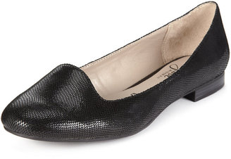 Marks and Spencer Leather Wide Fit Faux Snakeskin Print Shoes