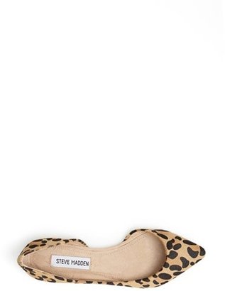 Steve Madden 'Elusion' Leopard Print Calf Hair Half d'Orsay Flat
