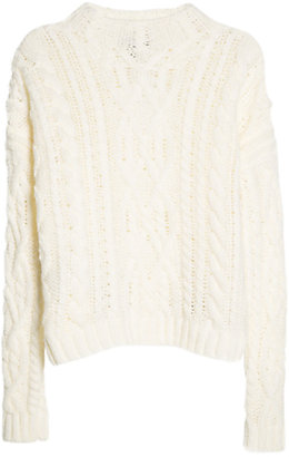 MANGO Cable Knit Jumper, Natural White