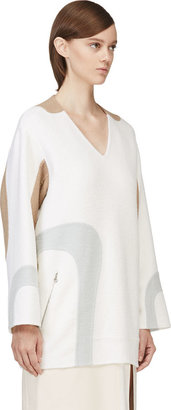 Marc Jacobs White V-Neck Wool Tunic