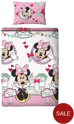 Minnie Mouse Cafe Rotary Print Single Duvet Cover Set
