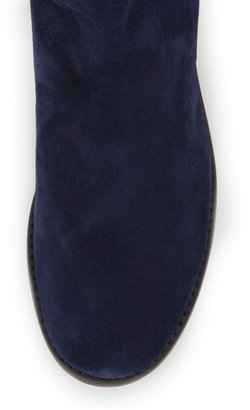 Stuart Weitzman Reserve Wide Suede Stretch Over-the-Knee Boot, Nice Blue (Made to Order)