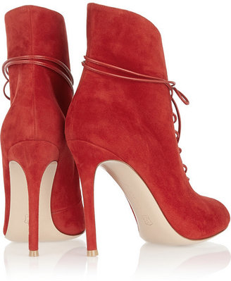 Gianvito Rossi Lace-up suede ankle boots