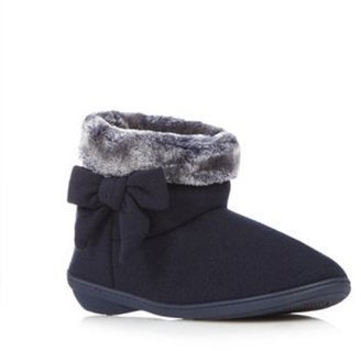 totes Navy knitted boot slippers