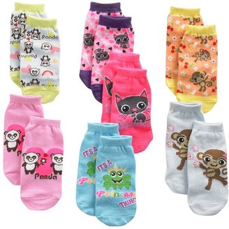 Pink Cookie 6-pk. animal no-show socks - girls