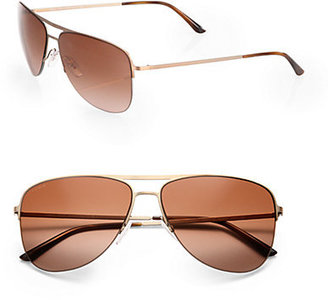Giorgio Armani Double-Bar Pilot Sunglasses
