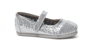 Toms Silver glitter tiny mary janes