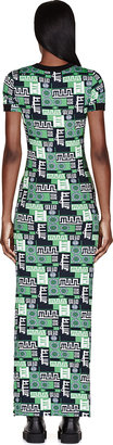 Versus Green Stretch Jersey Printed M.I.A Edition Dress
