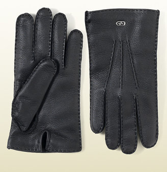 Gucci men's gloves with GG detail.