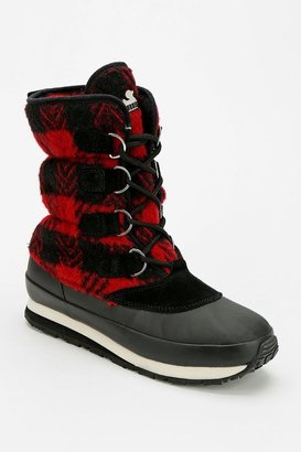 Rubber Duck Flannel Lace-Up Platform Sneaker-Boot