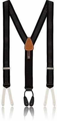 Trafalgar Men's Formal Ascot Striped Silk Suspenders - Black
