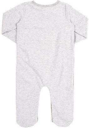 Barneys New York Infants' Striped Footed Coverall - Gray