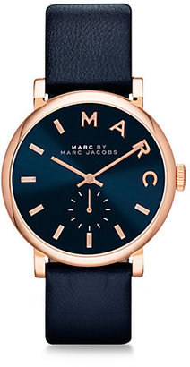 Marc by Marc Jacobs Baker Rose Goldtone Stainless Steel & Leather Strap Watch/Navy